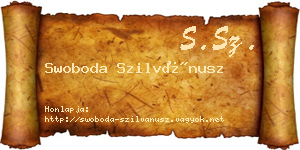 Swoboda Szilvánusz névjegykártya